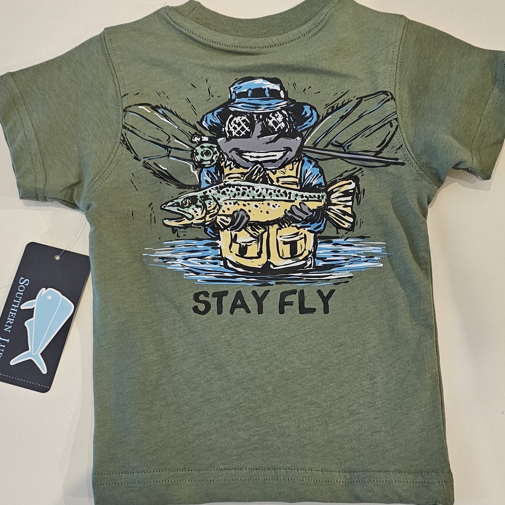 Southern Lure Kids "Stay Fly" Short Sleeve Tee - Olive